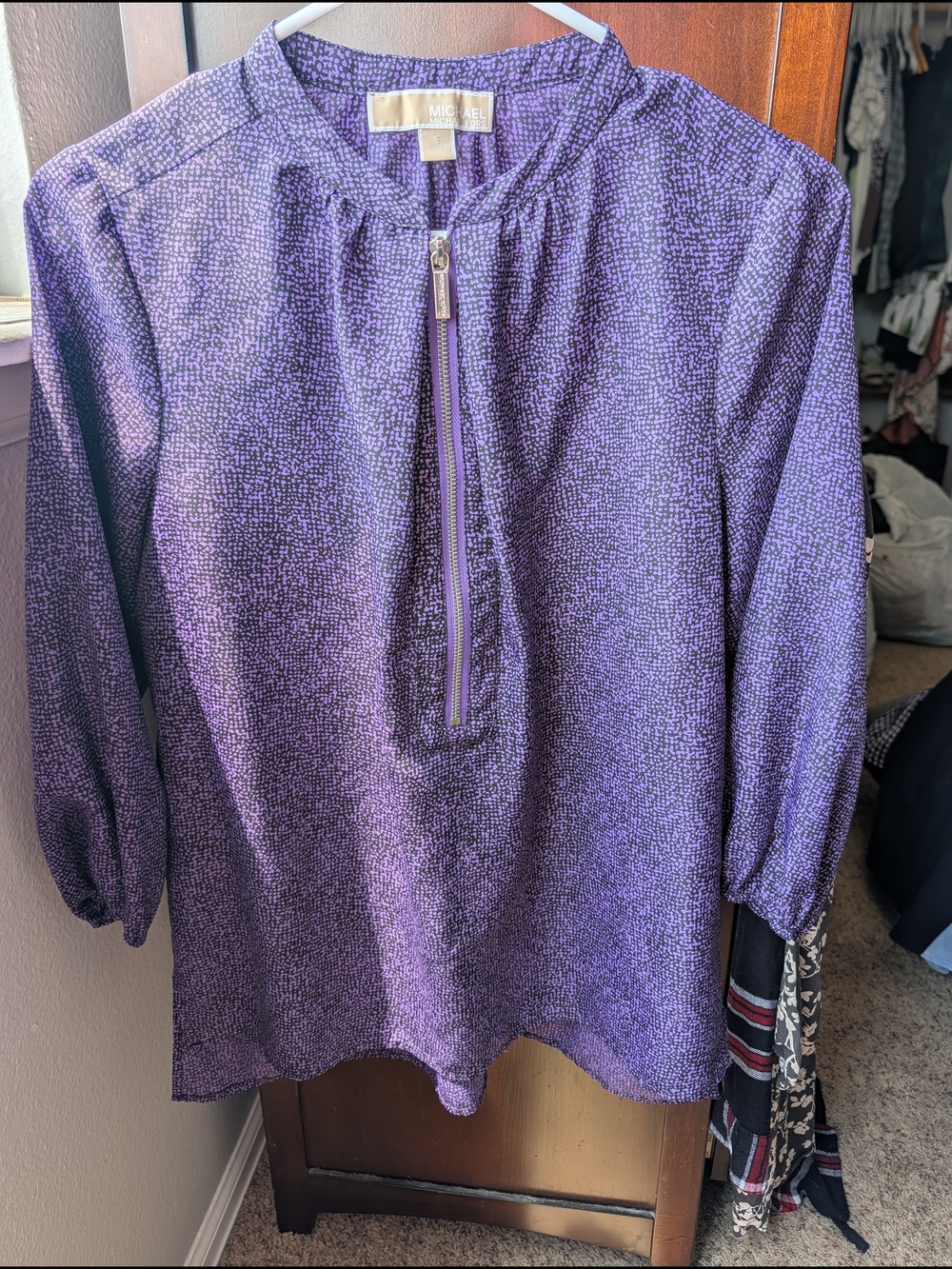 MICHAEL Michael Kors Purple Zip Pullover Tunic